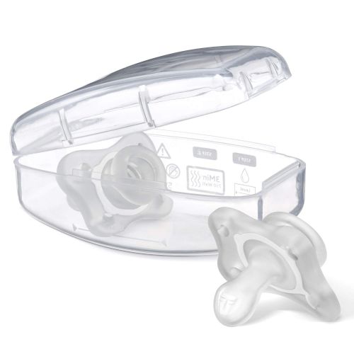 치코 Chicco PhysioForma Silicone Mini Pacifier in Clear for Babies 0-2m, Orthodontic Nipple, BPA-Free, 2-Count in Sterilizing Case