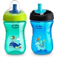 Chicco Sport Spout Trainer, Spill Free Baby Sippy Cup, 9 Months, Teal/Blue, 9 Ounce (Pack of 2)