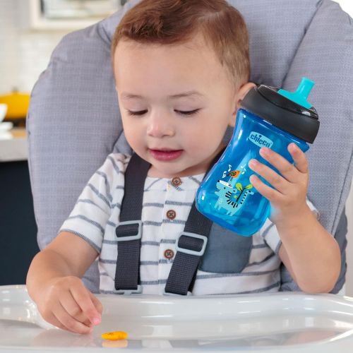 치코 Chicco Sport Spout Trainer, Spill Free Baby Sippy Cup, 9 Months, Teal/Blue, 9 Ounce (Pack of 2)