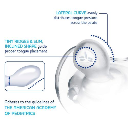 치코 Chicco PhysioForma 100% Soft Silicone One Piece Pacifier for Babies 0-6m, Clear, Orthodontic Nipple, BPA-Free, 2-count in Sterilizing Case
