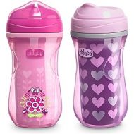 Chicco Insulated Rim Spout Trainer Spill Free Baby Sippy Cup 9oz Pink/Purple 12m+ (2pk)