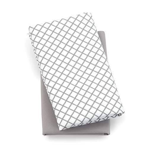 치코 Chicco Lullaby Playard Sheets - Grey Diamond 2-Pack Grey/White