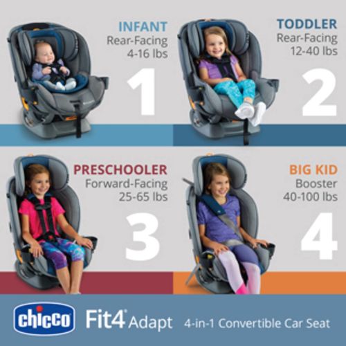 치코 Chicco Fit4 Adapt 4-in-1 Convertible Car Seat - Vapor Grey