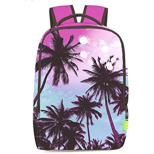  Chiclinco 3D Palm Tree Backpack Slim Back to School Beach Backpacks Travel Laptop Rucksack Daypack (Gradient)