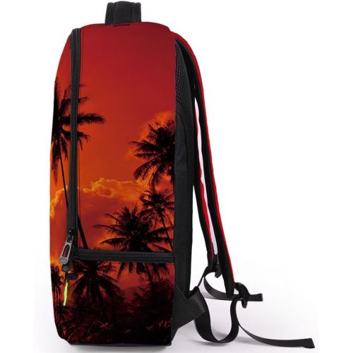  Chiclinco 3D Palm Tree Backpack Slim Back to School Beach Backpacks Travel Laptop Rucksack Daypack (Gradient)