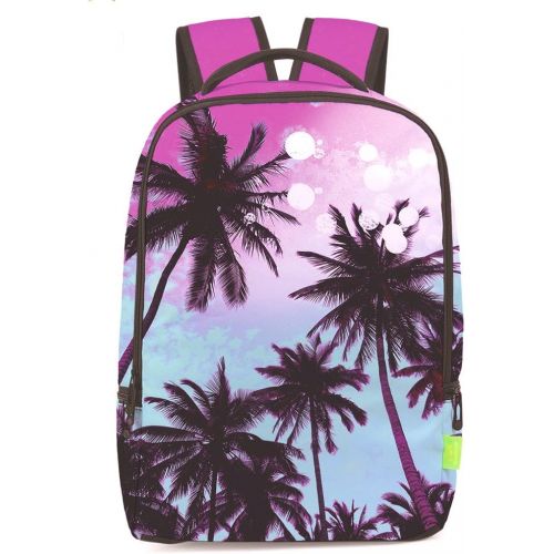  Chiclinco 3D Palm Tree Backpack Slim Back to School Beach Backpacks Travel Laptop Rucksack Daypack (Gradient)