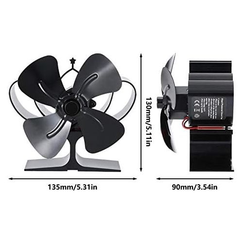  [아마존베스트]chifans 4 Blade Stove Fan Fireplace Fan Eco Friendly Heat Powered for Wood Stoves Fireplace Stoves Powerless Stove Fan