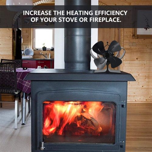  [아마존베스트]chifans 4 Blade Stove Fan Fireplace Fan Eco Friendly Heat Powered for Wood Stoves Fireplace Stoves Powerless Stove Fan