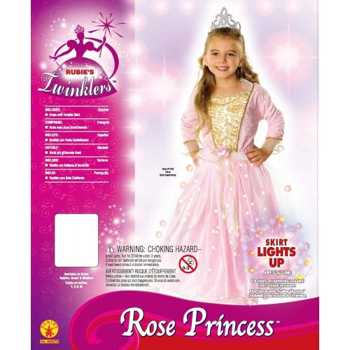  Child's Childs Rose Princess Costume with Fiber Optic Light Twinkle Skirt, Small