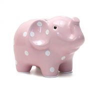 Child to Cherish Ceramic Polka Dot Elephant Piggy Bank for Girls, Pink