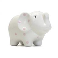 Child to Cherish Ceramic Elephant Piggy Bank for Girls, Pink Polka Dots