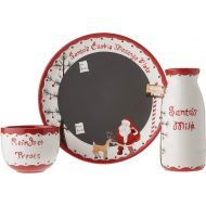 Child to Cherish Santas Message Plate Set, Santa Cookie Plate, Santa Milk jar, and Reindeer Treat Bowl