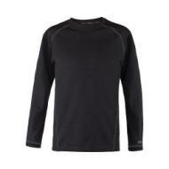 Childrens Terramar Genesis Fleece Long Sleeve T-Shirt Black with Onyx Trim by Terramar