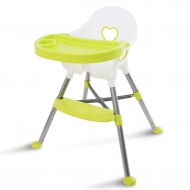 Childrens Dining Chair Multi-Function Dining Table and Chair Adjustable Baby Portable Plastic Dining Chair with Seat Belt (Color : Green)