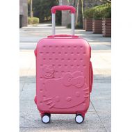 Childrens rolling suitcase childrens trolley case suitcase childrens cartoon boarding 20 inch square trolley case universal wheel rose Red
