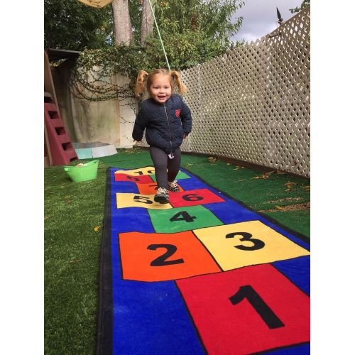  Childrens Factory Learning Carpets Jumbo Large Hopscotch Rug, Indoor/Outdoor Play Equipment, 118x31 Carpet for Kids, Classroom Furniture for Daycare/Preschool/Playroom