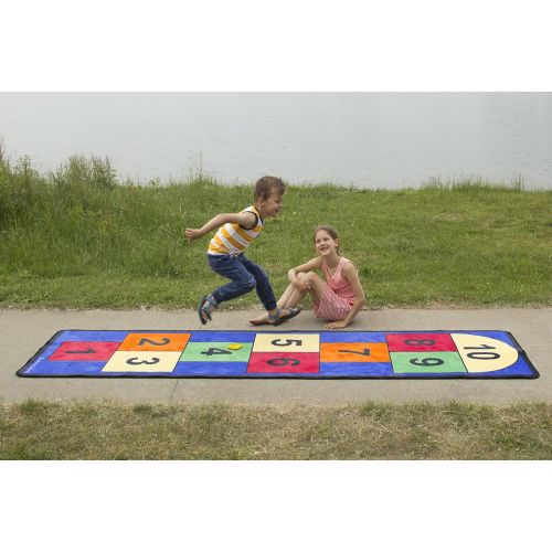  Childrens Factory Learning Carpets Jumbo Large Hopscotch Rug, Indoor/Outdoor Play Equipment, 118x31 Carpet for Kids, Classroom Furniture for Daycare/Preschool/Playroom