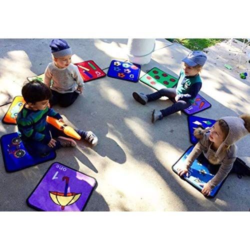  Learning Carpets - CPR735 Let’s Learn How to Count Seating Squares, 14” by 14” Each (Set of 10)  Fun, Colorful Graphics  Learn to Count from 1-10, Teaches Number Association  Du