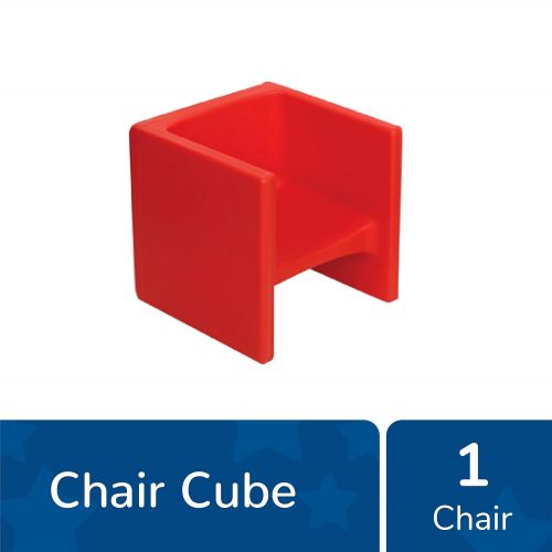  Childrens Factory-CF910-008 Cube Chair for Kids, Flexible Seating Classroom Furniture for Daycare/Playroom/Homeschool, Indoor/Outdoor Toddler Chair, Red,1 set