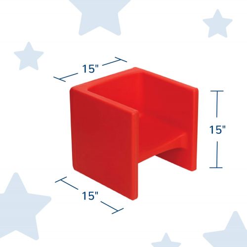  Childrens Factory-CF910-008 Cube Chair for Kids, Flexible Seating Classroom Furniture for Daycare/Playroom/Homeschool, Indoor/Outdoor Toddler Chair, Red,1 set