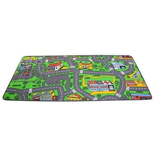  Learning Carpets City Life Play Carpet, 79x36 Rect. Kids Playroom Road Rug, Classroom Furniture, Toddler Playmat Rug for Daycare/Homeschool, Multi Color (LC206)