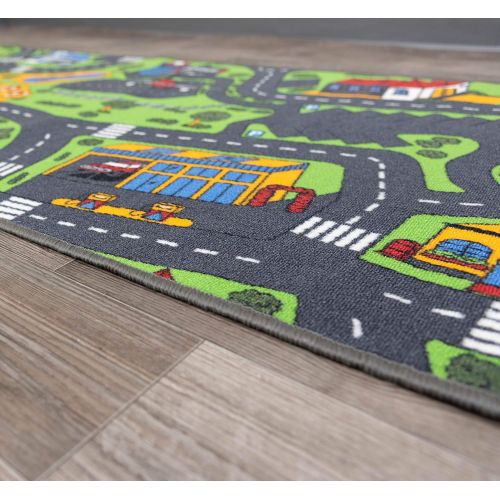  Learning Carpets City Life Play Carpet, 79x36 Rect. Kids Playroom Road Rug, Classroom Furniture, Toddler Playmat Rug for Daycare/Homeschool, Multi Color (LC206)