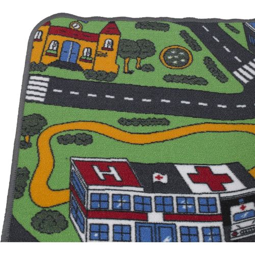  Learning Carpets City Life Play Carpet, 79x36 Rect. Kids Playroom Road Rug, Classroom Furniture, Toddler Playmat Rug for Daycare/Homeschool, Multi Color (LC206)