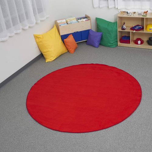  Learning Carpets Red Solid - Round Small, 66 Round Diameter, Model:CPR477R