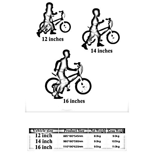 Childrens bicycle ZHIRONG Boys Bicycle and Girls Bike with Training Wheel 12 Inches, 14 Inches, 16 Inches Childrens Gifts