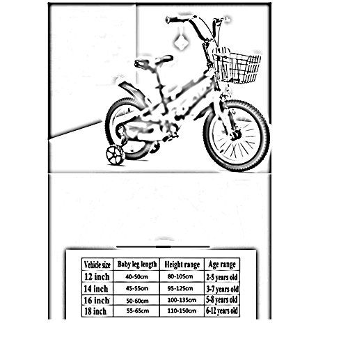  Childrens bicycle ZHIRONG Boys Bicycle and Girls Bike with Training Wheel 12 Inches, 14 Inches, 16 Inches, 18 Inches Outdoor Outing