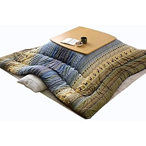  Chilechuan Heating Table Tatami kotatsu Table, kotatsu Table with Heater and Blanket Table, Winter kotatsu Wood Heating Stove 4 Piece Set Green (Size : 80x80cm) (Color : Green, Siz