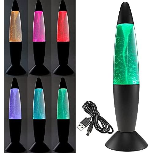  ChiliTec Dekoleuchte TORNADO 37cm LED Beleuchtung und Farbwechsel Betrieb an USB 5V= oder Batterie 3xAA Schwarz