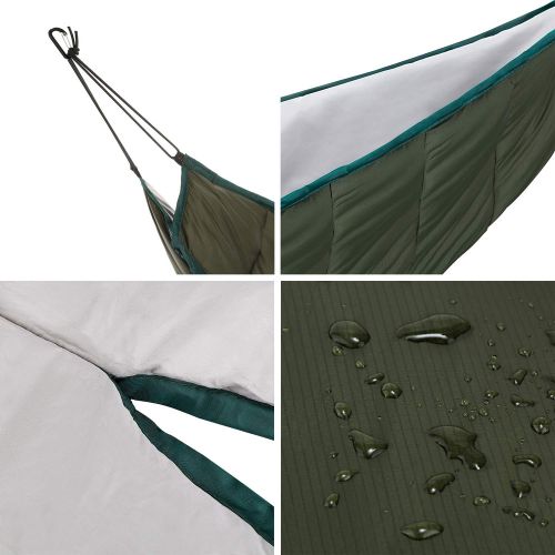  Chill Barbarians Single Hammock Underquilt for Winter, Full Length Ultra-Light Under Quilt Blanket, Outdoor for Camping, Hiking Olive