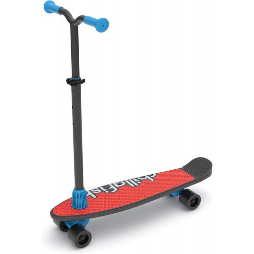  Chillafish Skatieskootie Customizable Training Skateboard and Lean-to-Steer scooter with Detachable Stability Handlebar, Multiple Deck & Tail color options, Ages 3+, Black Mix