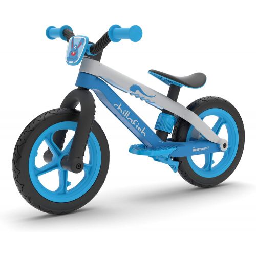  [아마존베스트]Chillafish Bmxie² Lightweight Balance Bike with Integrated Footrest and Footbrake for Kids Ages 2 to 5 Years, 12-inch Airless Rubberskin Tires, Adjustable Seat Without Tools, Blue