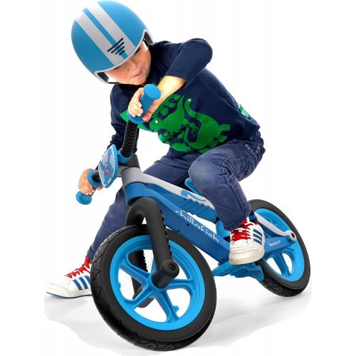  [아마존베스트]Chillafish Bmxie² Lightweight Balance Bike with Integrated Footrest and Footbrake for Kids Ages 2 to 5 Years, 12-inch Airless Rubberskin Tires, Adjustable Seat Without Tools, Blue