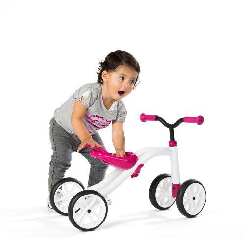  Chillafish Quadie stable 4-wheel grow-with-me ride-on with adjustable seat height, for kids 1-3 year, cookie storage in the seat, silent non-marking wheels and customisation sticke