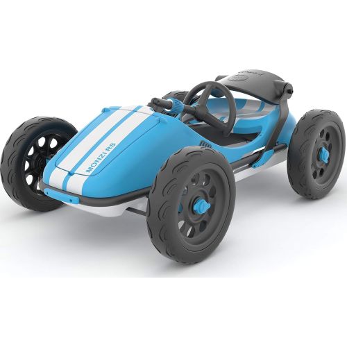  Chillafish Monzi RS Kids Foldable Pedal Go-Kart, with Airless RuberSkin Tires, Blue