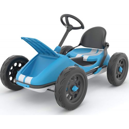  Chillafish Monzi RS Kids Foldable Pedal Go-Kart, with Airless RuberSkin Tires, Blue