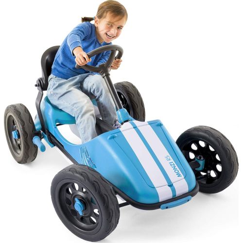  Chillafish Monzi RS Kids Foldable Pedal Go-Kart, with Airless RuberSkin Tires, Blue