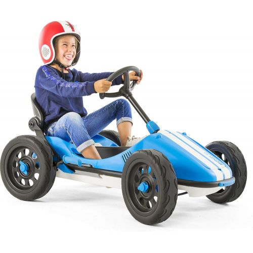  Chillafish Monzi RS Kids Foldable Pedal Go-Kart, with Airless RuberSkin Tires, Blue