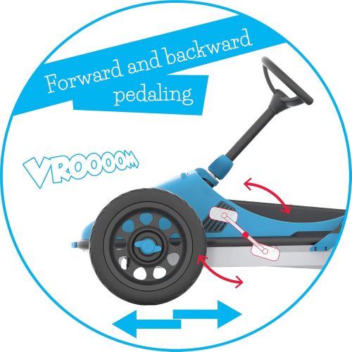  Chillafish Monzi RS Kids Foldable Pedal Go-Kart, with Airless RuberSkin Tires, Blue