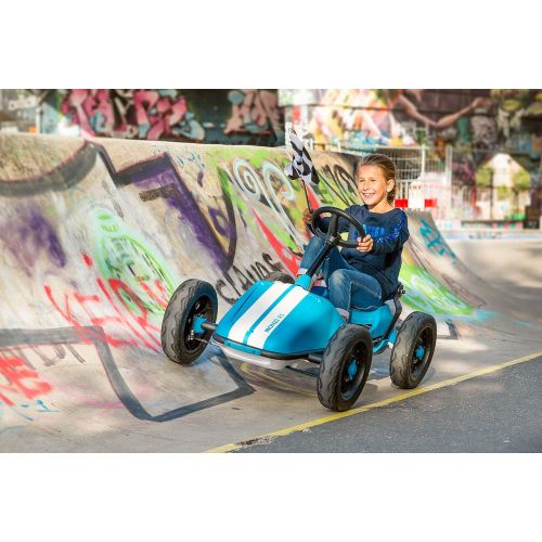  Chillafish Monzi RS Kids Foldable Pedal Go-Kart, with Airless RuberSkin Tires, Blue