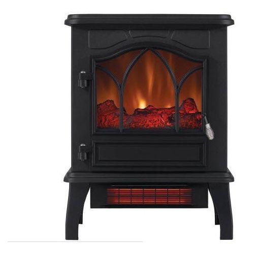  ChimneyFree Electric Infrared Quartz Stove Heater, 5,200 BTU, Black Metal (Black Metal)