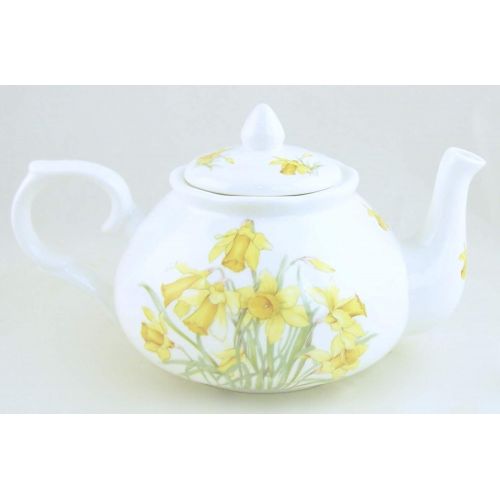  ChinaFind Fine English Bone China Teapot - Adderley Fine China, Staffordshire, England - Daffodil Chintz