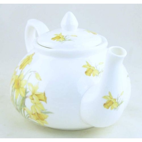  ChinaFind Fine English Bone China Teapot - Adderley Fine China, Staffordshire, England - Daffodil Chintz