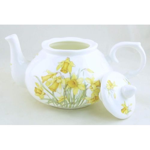  ChinaFind Fine English Bone China Teapot - Adderley Fine China, Staffordshire, England - Daffodil Chintz