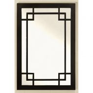 ChinaFurnitureOnline Elmwood Wall Mirror, Ming Window Style Hanging Mirror Black Finish