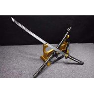 Chinese Nihontou Sword,Katana,Kendo(Medium Carbon Steel Blade,Alloy,Solid Wood Leather saya) Full Tang