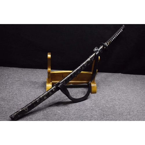  Chinese Nihontou Sword,Katana,Kendo(Medium Carbon Steel Blade,Alloy,Solid Wood Leather saya) Full Tang
